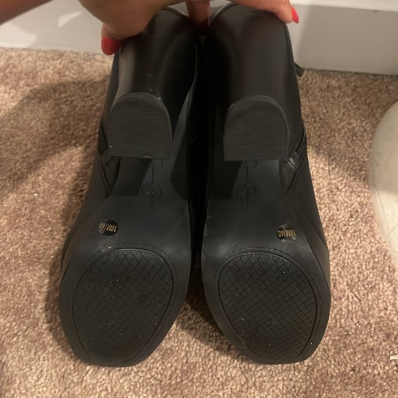 Jessica Simpson black leather platform bootie- size 10/40 - Picture 3 of 4